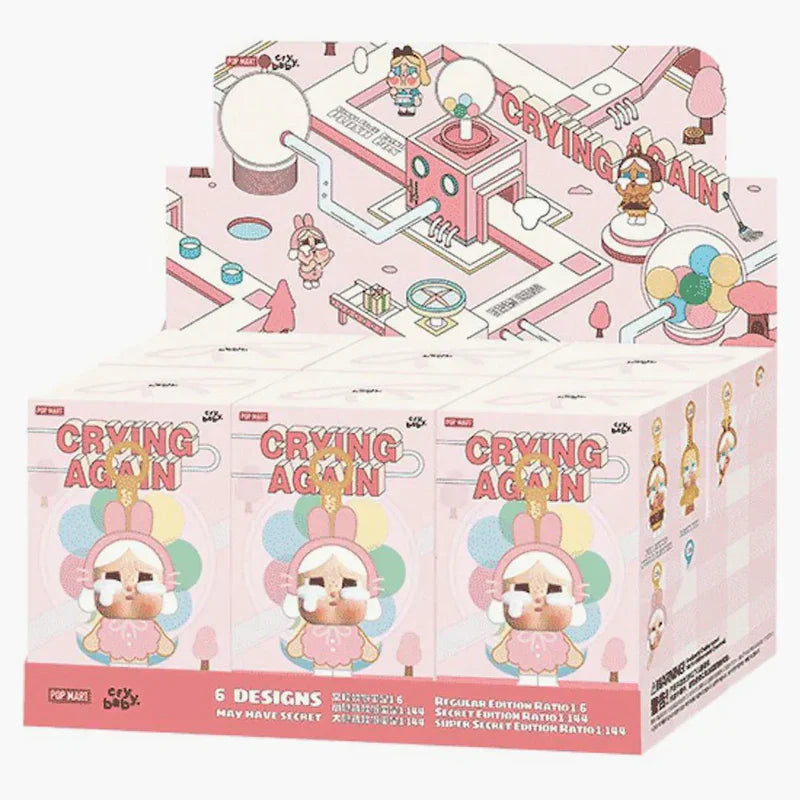 Pop Mart Crybaby Crying Again Series Vinyl Face Plush Sealed Case (6 Blind Box)