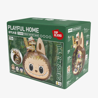 Pop Mart x THE MONSTERS: Labubu Forest Secret Base Tree House Building Block Set - Playful Home (497pc)
