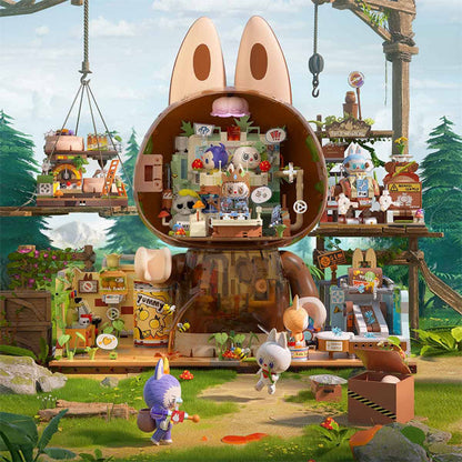 Pop Mart x THE MONSTERS: Labubu Forest Secret Base Tree House Building Block Set - Playful Home (497pc)