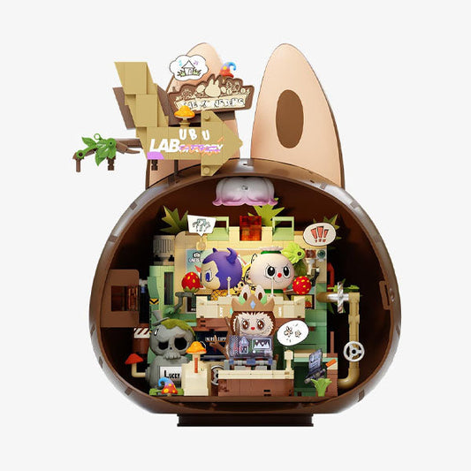 Pop Mart x THE MONSTERS: Labubu Forest Secret Base Tree House Building Block Set - Playful Home (497pc)